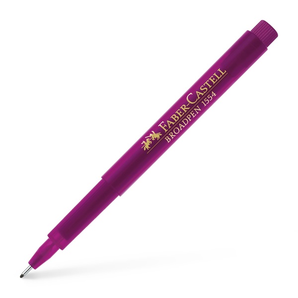 Ручка капілярна 0,8 мм Broadpen 1554 фуксія, 155437 Faber-Castell