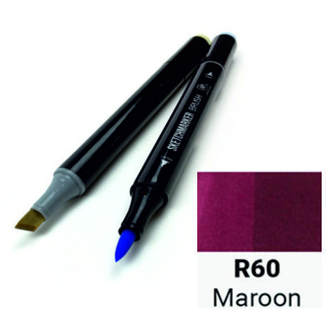 Маркер двухсторонний SKETCHMARKER Brush Темно-бордовый, SMB-R60 3