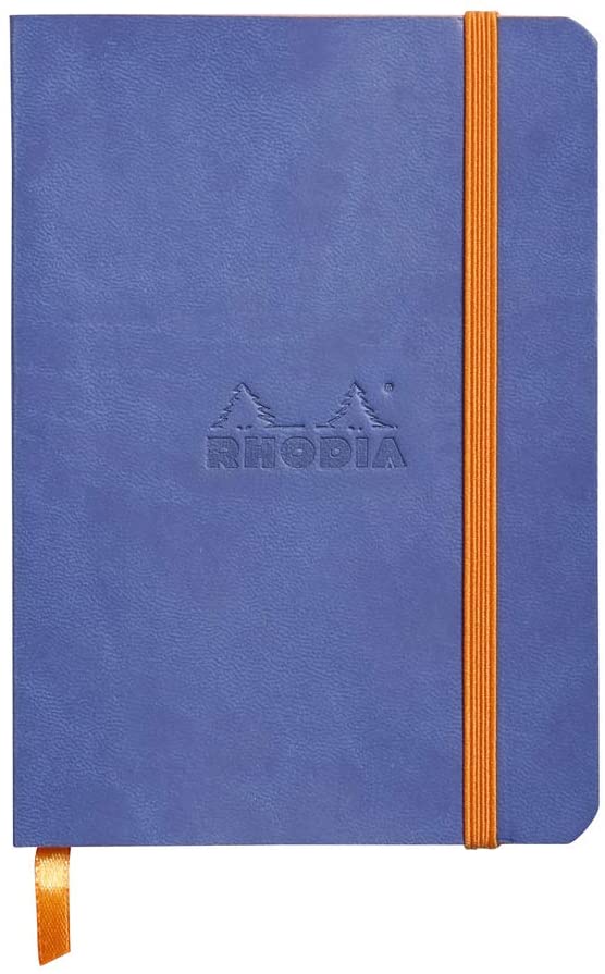 Блокнот А6 72 арк., лін., м`яка обкл. зі шкірозам., на гумці, папір сл. кістка, сапфіровий, 117308C