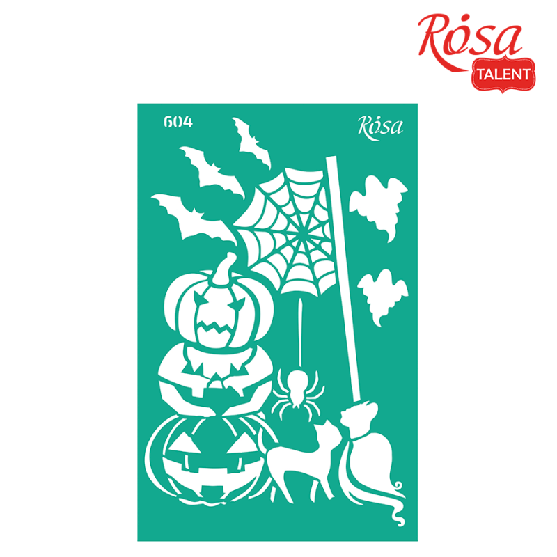 Трафарет самоклеючий 13*20 см №604 Halloween, Rosa Talent