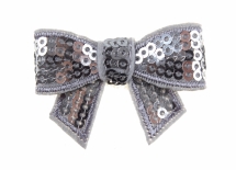 Фурнітура з паєток Бантик срібло, 5-30040