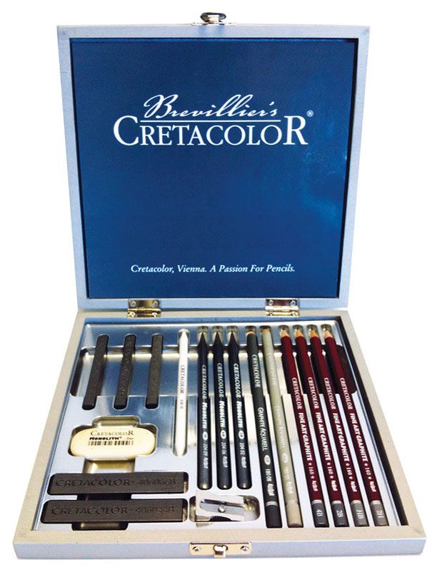 Набор для графики Silver Box, 17 шт, дер. коробка, Cretacolor