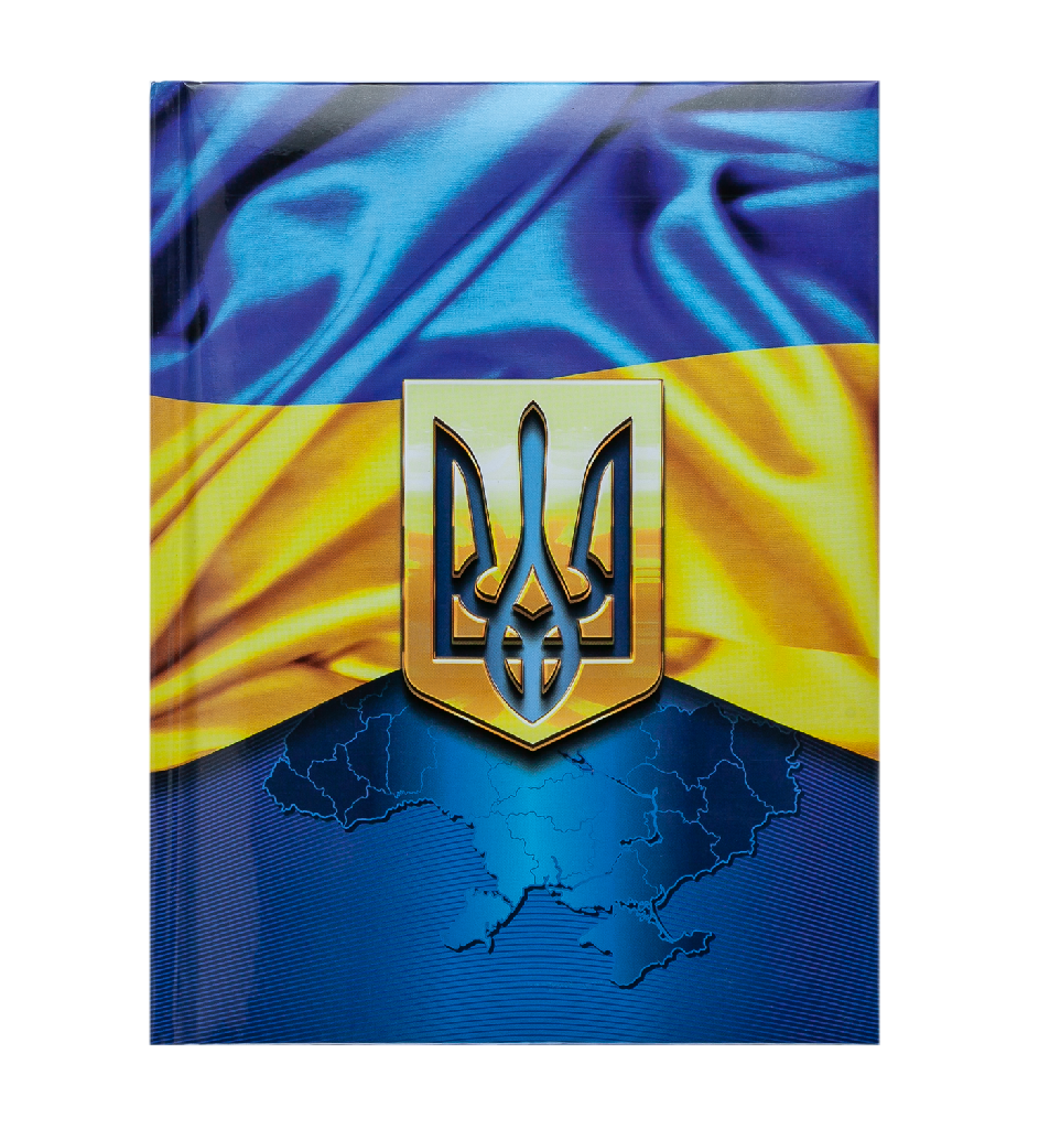 Блокнот А5 80 арк "Ukraine", кл., тв. обкл., глян. лам. з поролоном, темно-синій BM.24582101-03