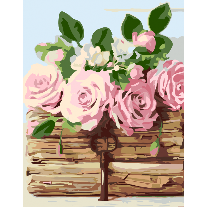 Набір, картина за номерами "Троянди на книзі" 35*45 см, Rosa Start