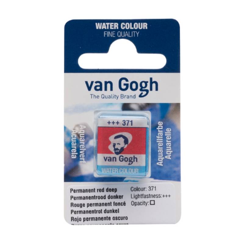 Краска акварельная Van Gogh 371 Перм. красный темный, кювета, Royal Talens