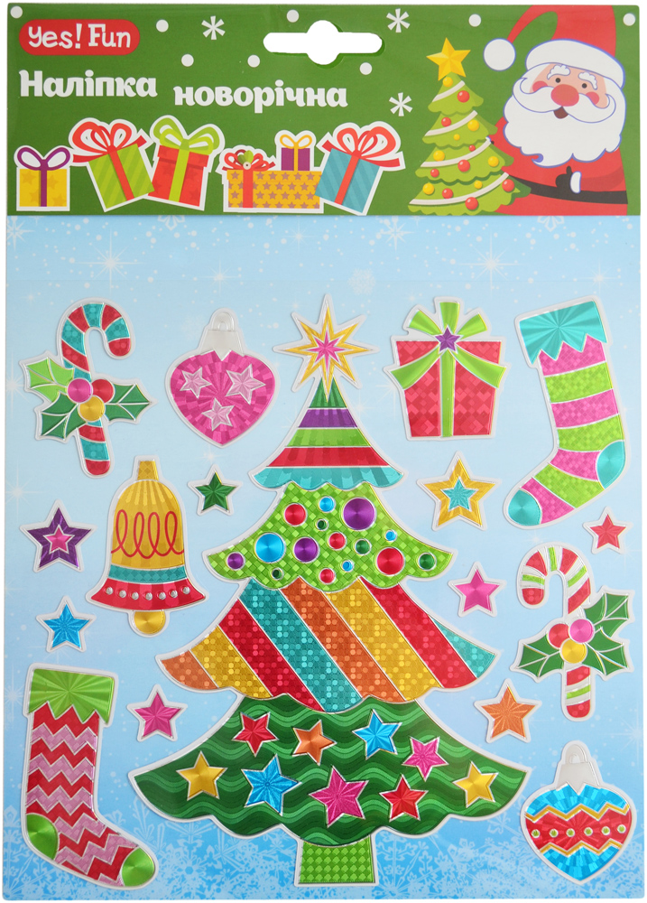 Наліпка новорічна для декору (24*18,4 см), 801049