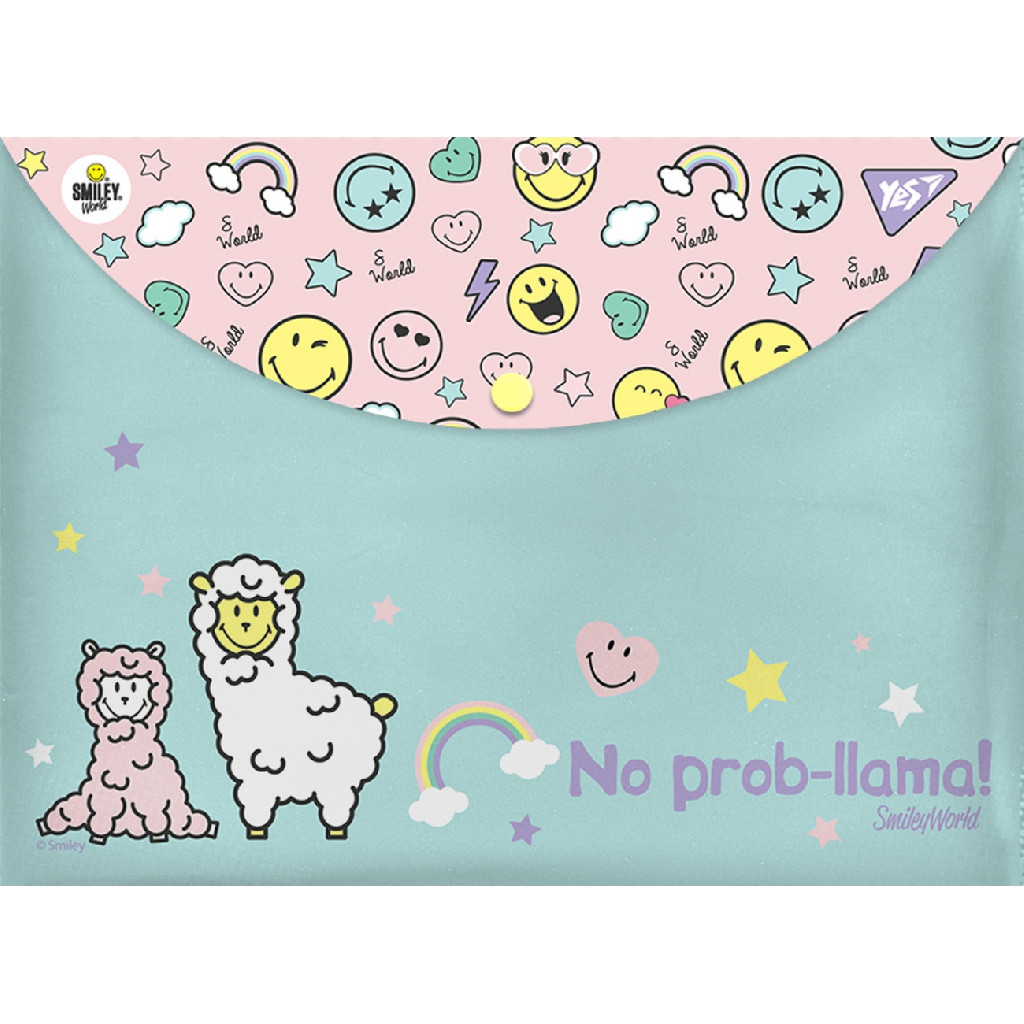 Папка-конверт на кнопке А4 "SmileyWorld Fashion", 491632