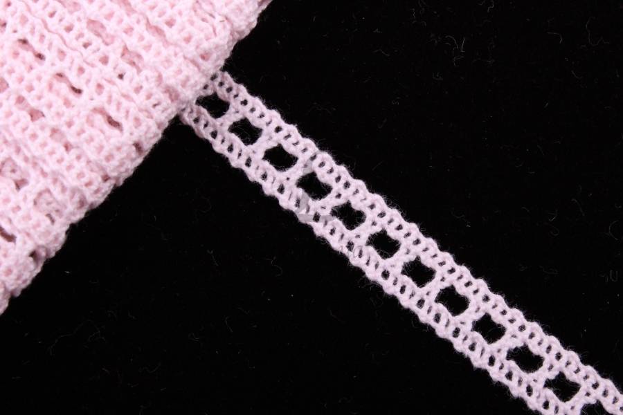 Мереживо лляне 10 м, рожеве, 5-37186