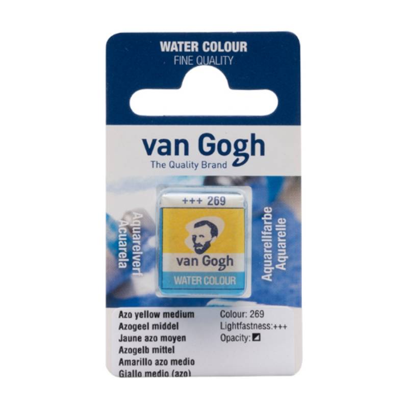 Краска акварельная Van Gogh 269 AZO Желтый средний, кювета, Royal Talens