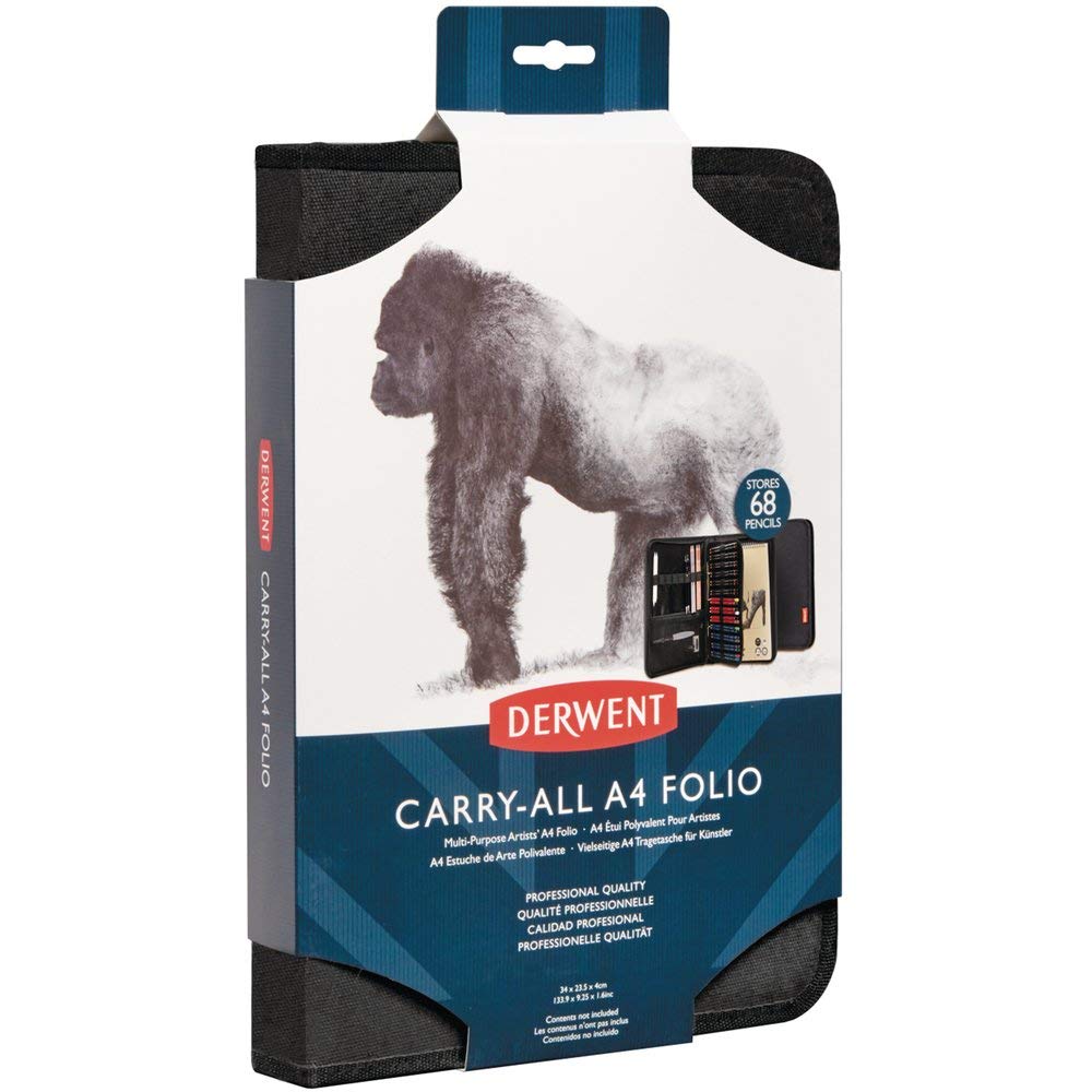 Пенал Carry-All A4 Folio, 68 карандашей, черный, Derwent 2302646