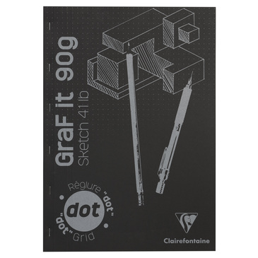 Склейка д/графіки мікпроперф. А3 GraF`it dot 80 арк. (90 г/м2), білий папір, чорна обкл., 96845C