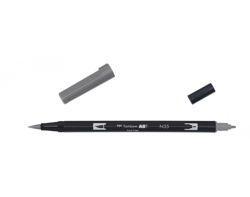 Маркер-блендер двосторонній ABT BrushPen ABT-N35, холодний сірий-12 ТМ "Tombow"