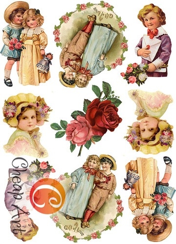 Карта декупажная А4 Открытка из прошлого, 45 г/м², 00946