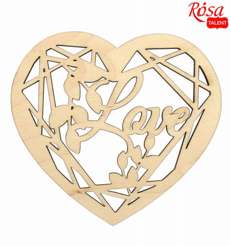 Заготівля Квіткове серце 2, фанера, 9,2*10 см, Rosa Talent (4)