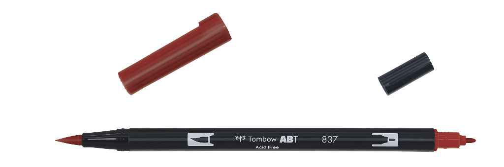 Маркер-блендер двосторонній ABT BrushPen ABT-837, винний червоний ТМ "Tombow"
