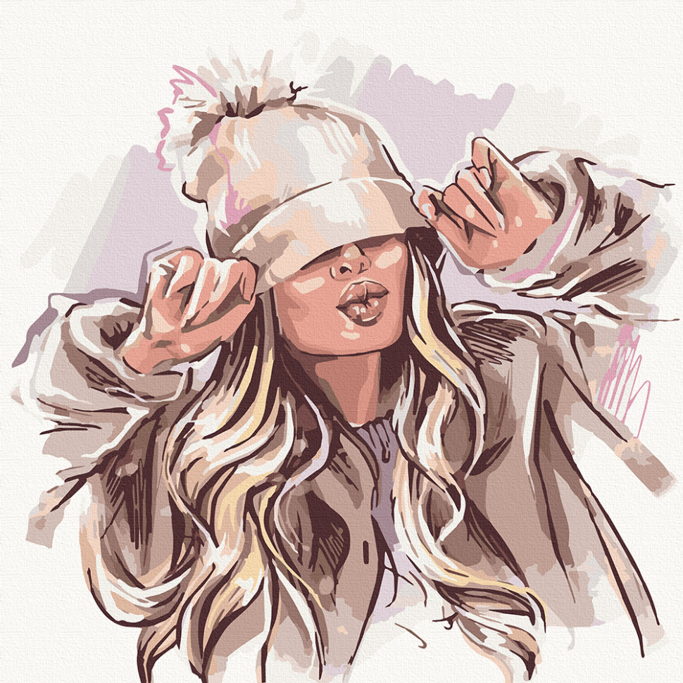 Картина по номерам 40*40 см "Winter girl", 10230-AC