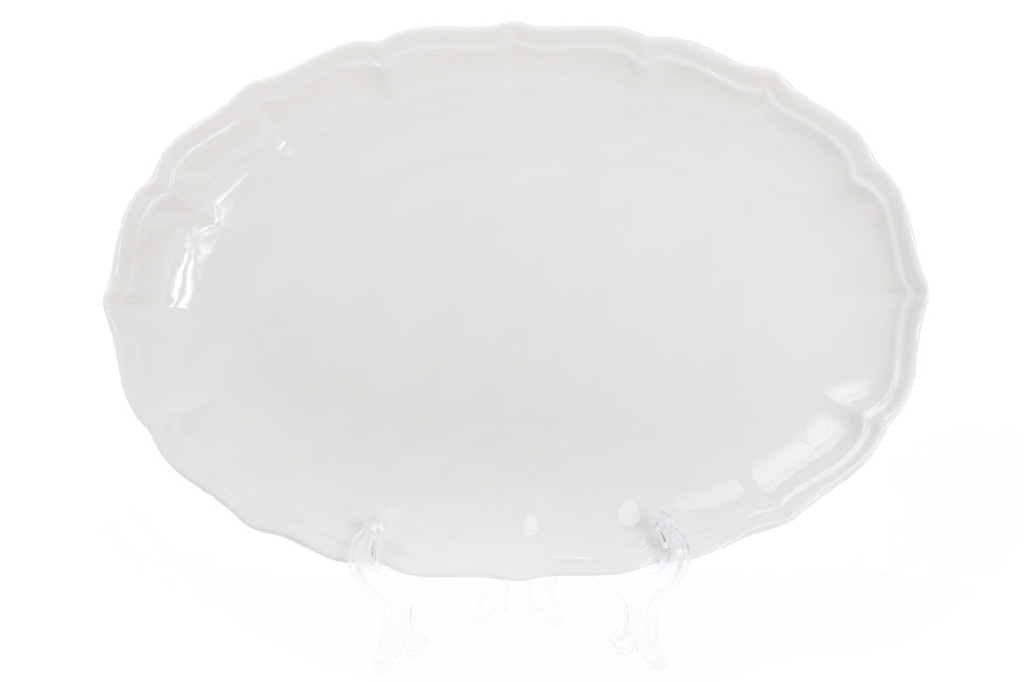 Блюдо фарфоровое 30 см, овальное, белый, 558-513