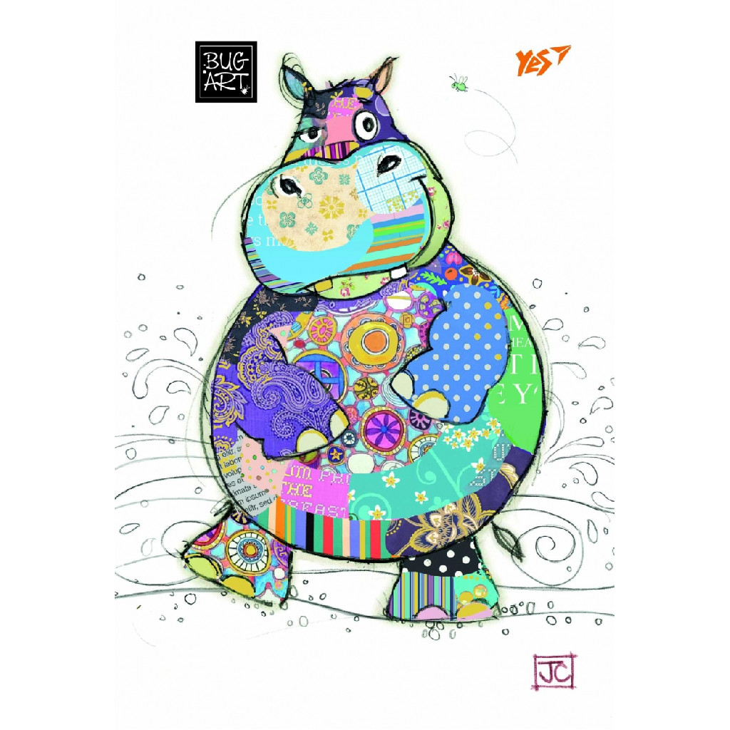 Зошит В6/144 кл. YES пл. обкл. BugArt. White hippo, 681305