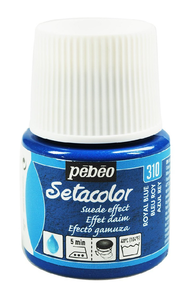 Краска для ткани с эффектом замши Setacolor Opaque 45 мл, голубой королевский, 295310 Pebeo