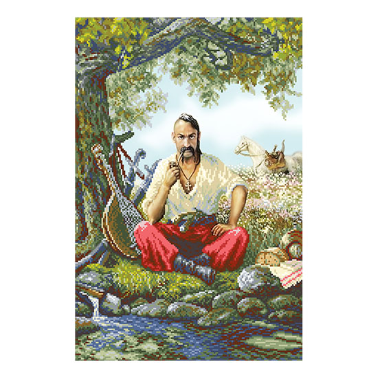 Схема д/вишивання бісером 31*46 см "Козак Мамай" Т-0366 на авторській канві ТМ "ВДВ"