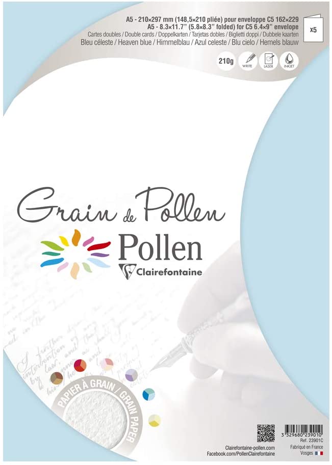 Заготовка д/открыток сложенная зернистая Pollen 148,5*210 мм/210 г, Rose oil/Розовое масло, 23901C