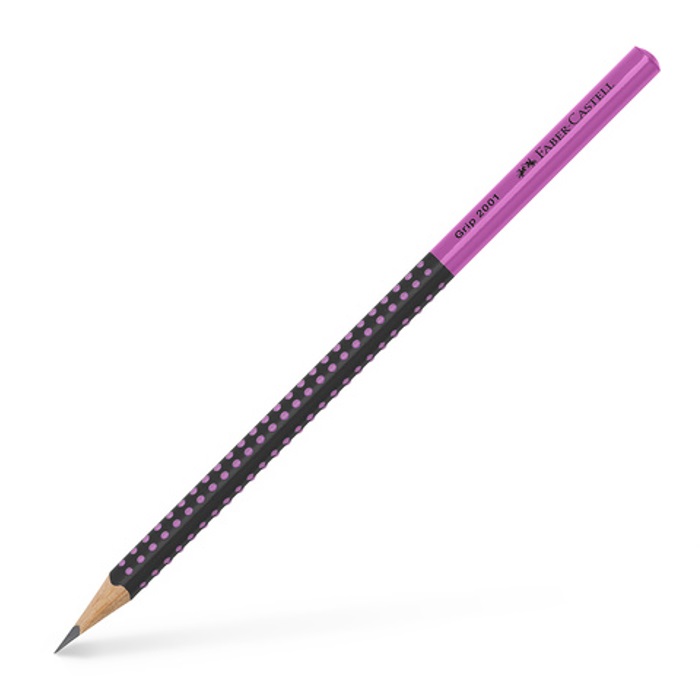 Олівець Faber Grip триграний 2001 2=НB, чорн-рожев., 517011
