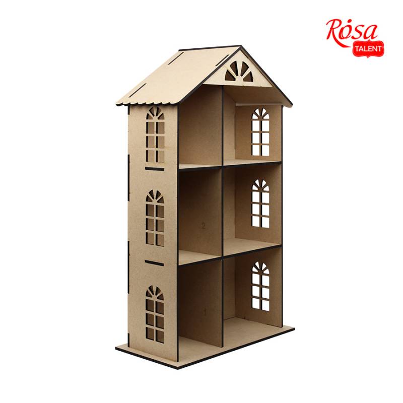 Кукольный домик трехэтажный, МДФ, 70*41*20 см, Rosa Talent