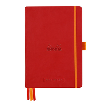Блокнот А5 124 арк. Goalbook, в крапку, жорстка обкл., на гумці, папір сл.кістка, маковий, 118783C