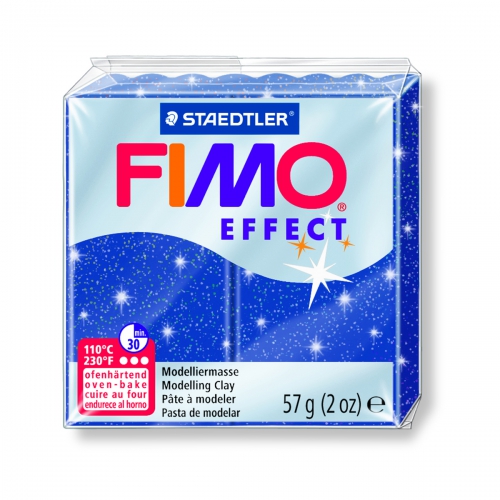 Пластика Effect, Синяя с блестками, 57г, Fimo