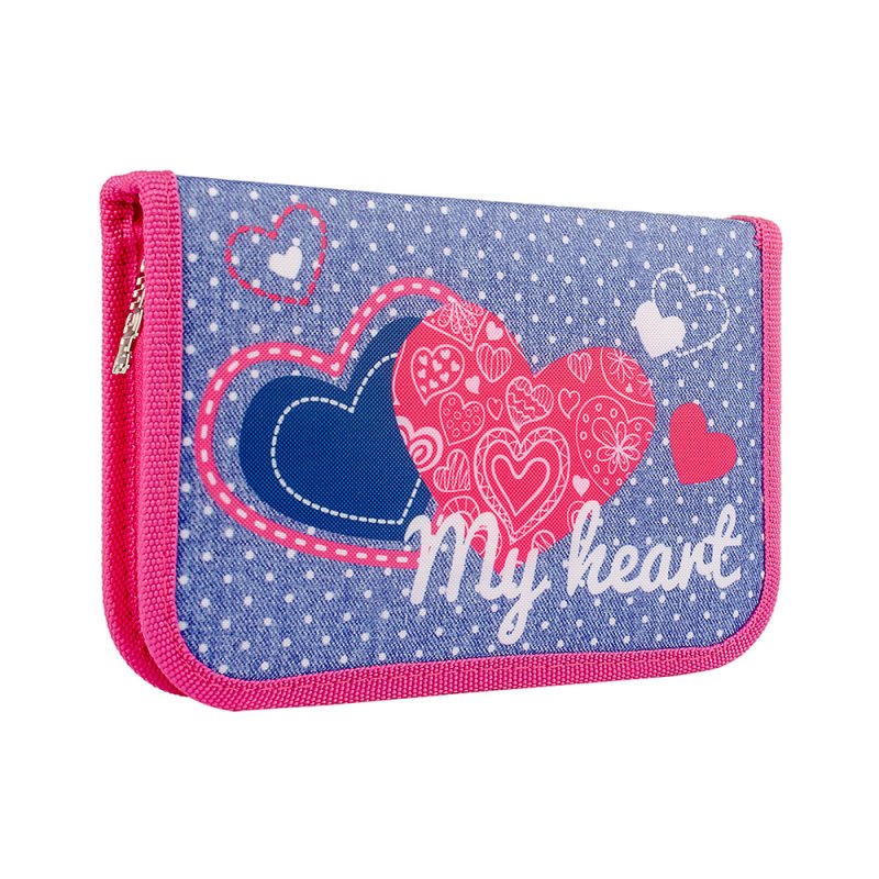 Пенал твердий одинарний з клапаном HP-03 My heart, 532784