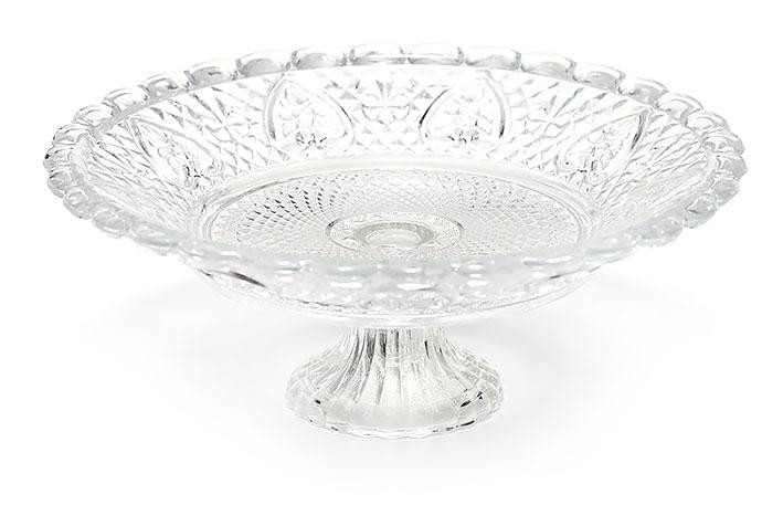 Фруктовница стеклянная 25 см, на подставке, 543-122