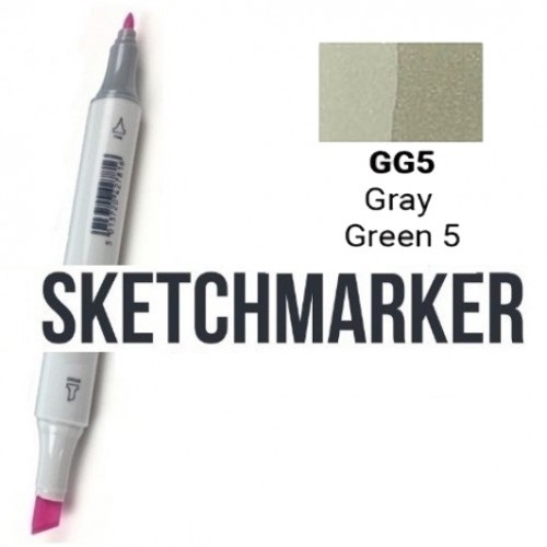 Маркер SKETCHMARKER, 2 пера: долото и тонкое, Gray Green 5 - Серо-зелёный 5, SM-GG5 3