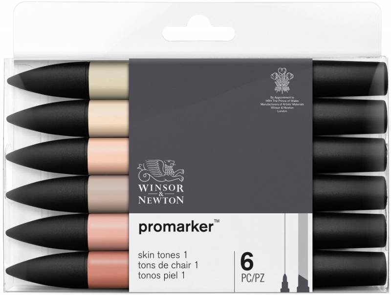 Набор маркеров двусторонних ProMarker "Телесные тона" 6шт, 0290114 W&N