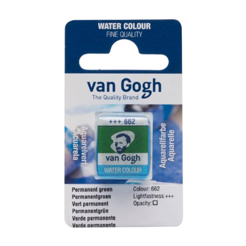 Фарба акварельна Van Gogh 662 Перм. зелений, кювета, Royal Talens