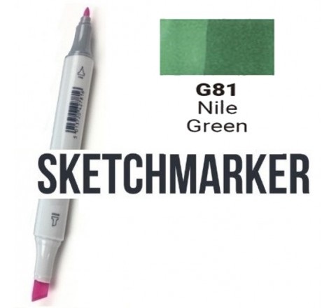 Маркер SKETCHMARKER, 2 пера: долото и тонкое, Nile Green - Зеленый Нил, SM-G81 3
