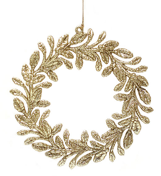 Елочная подвеска Венок 14 см, золото, 788-271