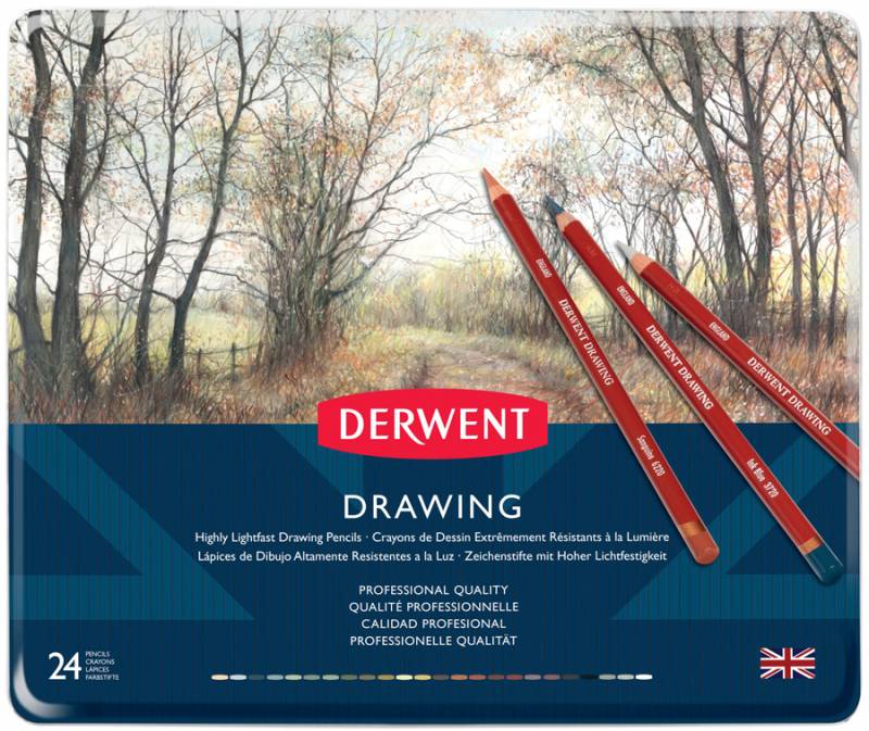 Набір олівців для рисунку "Drawing", 24 кол., метал. коробка, D-0700672 3