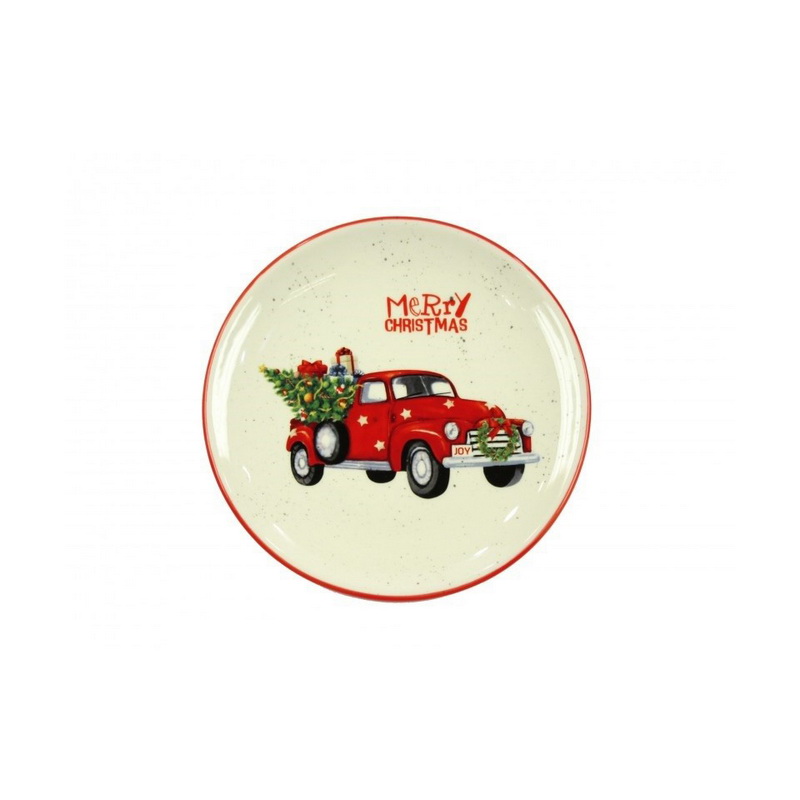 Тарілка новорічна керамічна "Merry Christmas" 24 см (2 види в асорт.), AZD100520