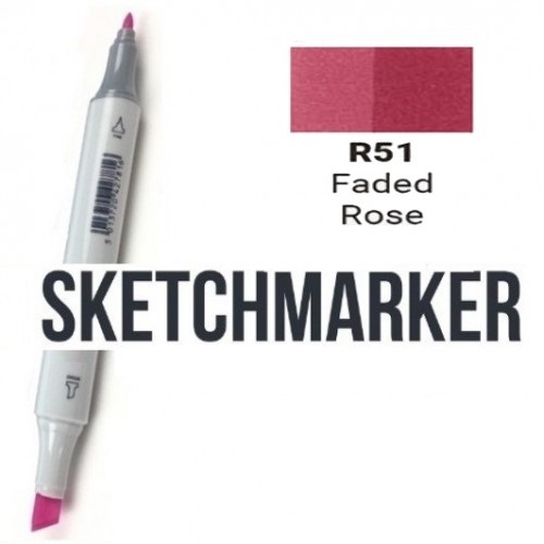 Маркер SKETCHMARKER, 2 пера: долото и тонкое, Faded rose - Увядшая роза, SM-R51 3