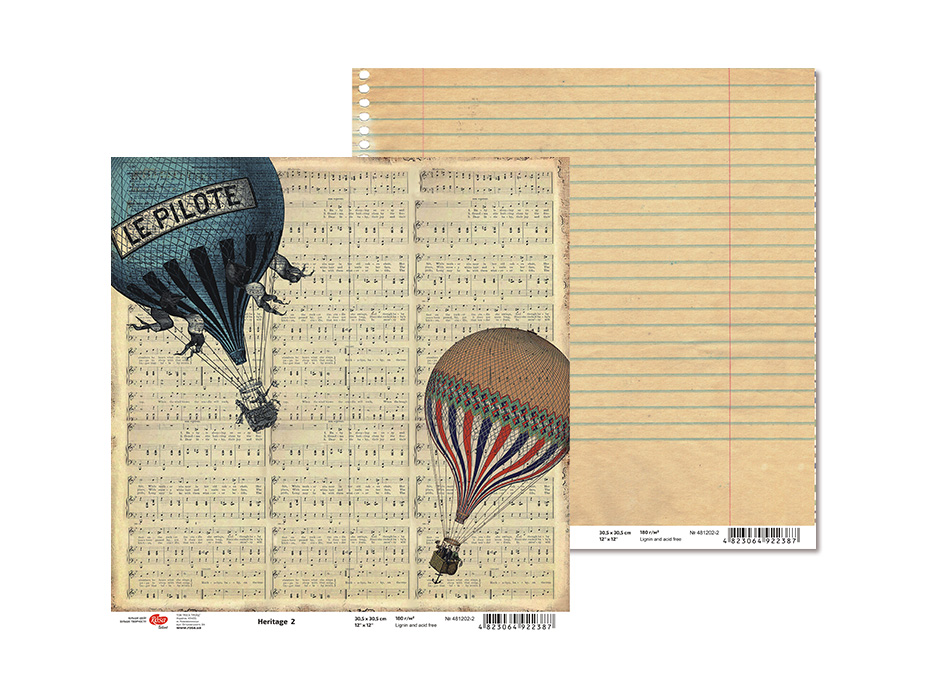 Бумага для скрапбукинга "Heritage" 2, двухсторонний, TM ROSA Talent