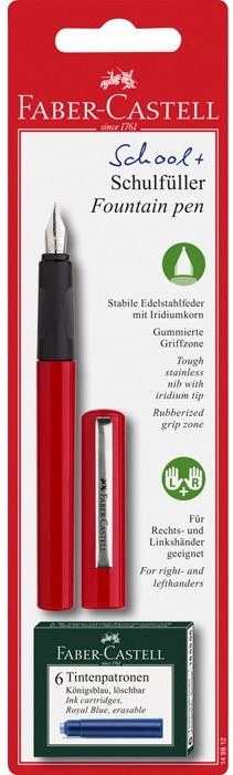 Ручка пір`яна червоний корпус + 6 картриджів, 149812 Faber-Castell