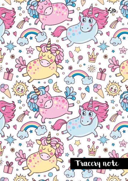 Блокнот А6 "Tracery note" unicorns, 903825, TM Profiplan 
