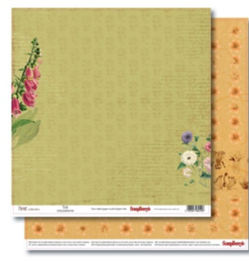 Папір для скрапбукінгу 30,5*30,5 см 190 гр/м двост. У лісі. Галявинка (10)