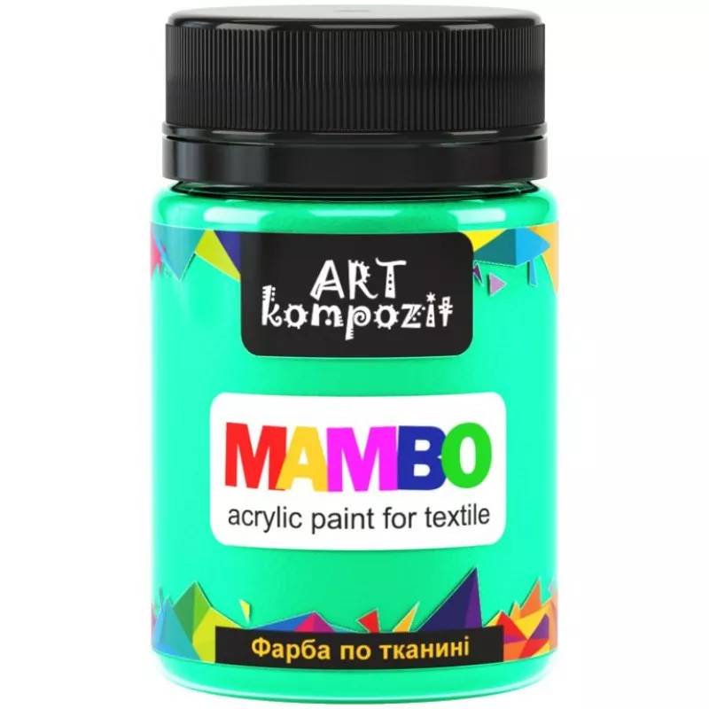 Фарба акрилова Mambo для тканин, Флуоресцентний зелений (81), 50 мл, ART Kompozit