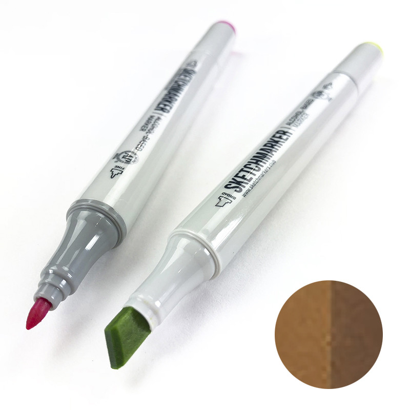 Маркер SKETCHMARKER, 2 пера: долото и тонкое, Chestnut - Каштан, SM-BR70 3