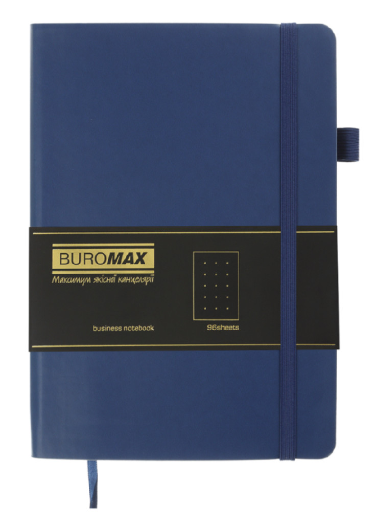 Блокнот діловий Brief А5 96 арк. крап. обкл. штучна шкіра, синій, BM.295304-02 5