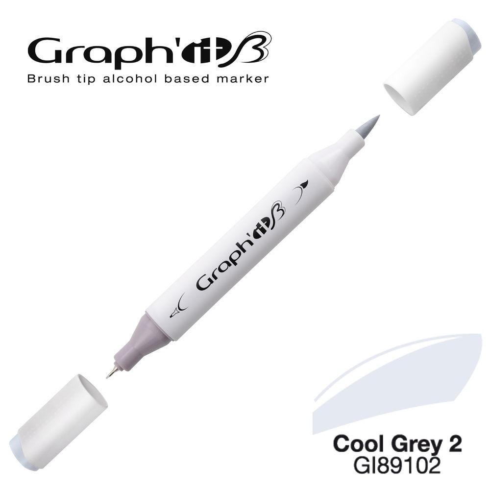 Маркер двосторонній Brushmarker, Холодний сірий 2 (9102), GI89102 Graph`it