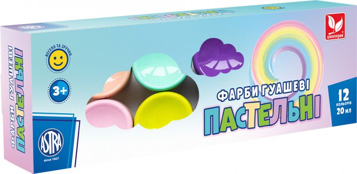 Фарби гуашеві пастельні 12 кол., 20 мл, 301118001-UA