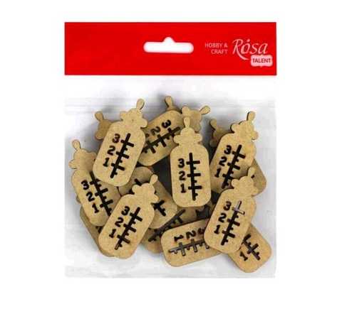 Мини-заготовка Детская бутылочка, МДФ, 2,3 * 5,3 см, 1 шт, Rosa Talent (10)