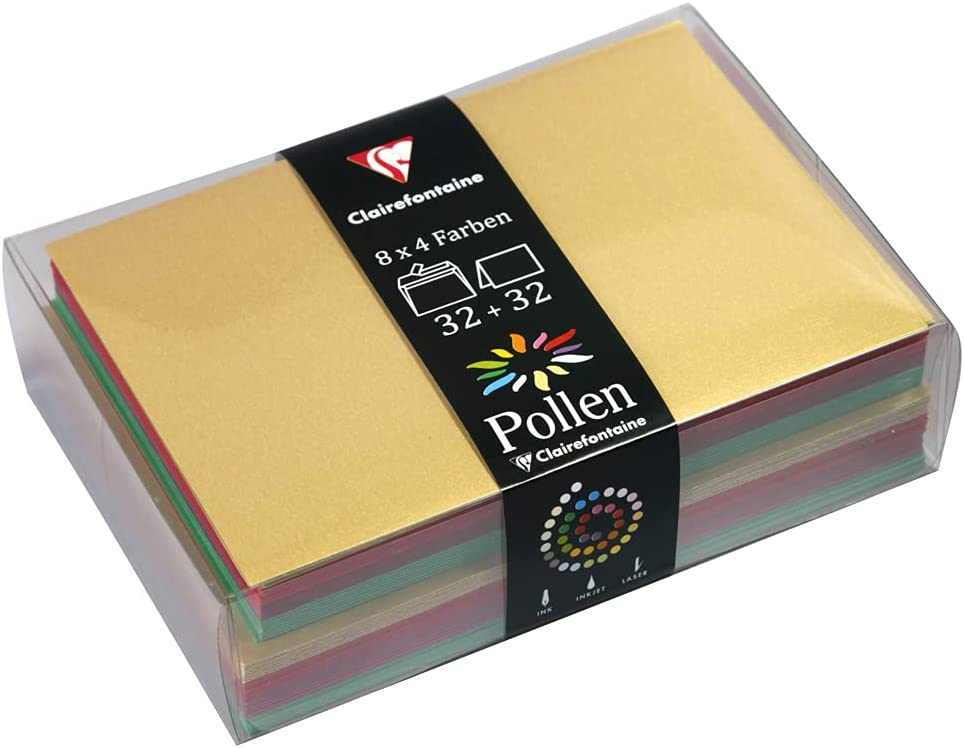 Конверт декоративный Pollen 114*162 мм (120 г), 4 цвета в ассортименте, 19903C Clairefontaine